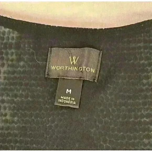 Worthington Womens Size Medium Multi Color Sleeveless Blouse Chiffon Hi Low Hem - Picture 5 of 11